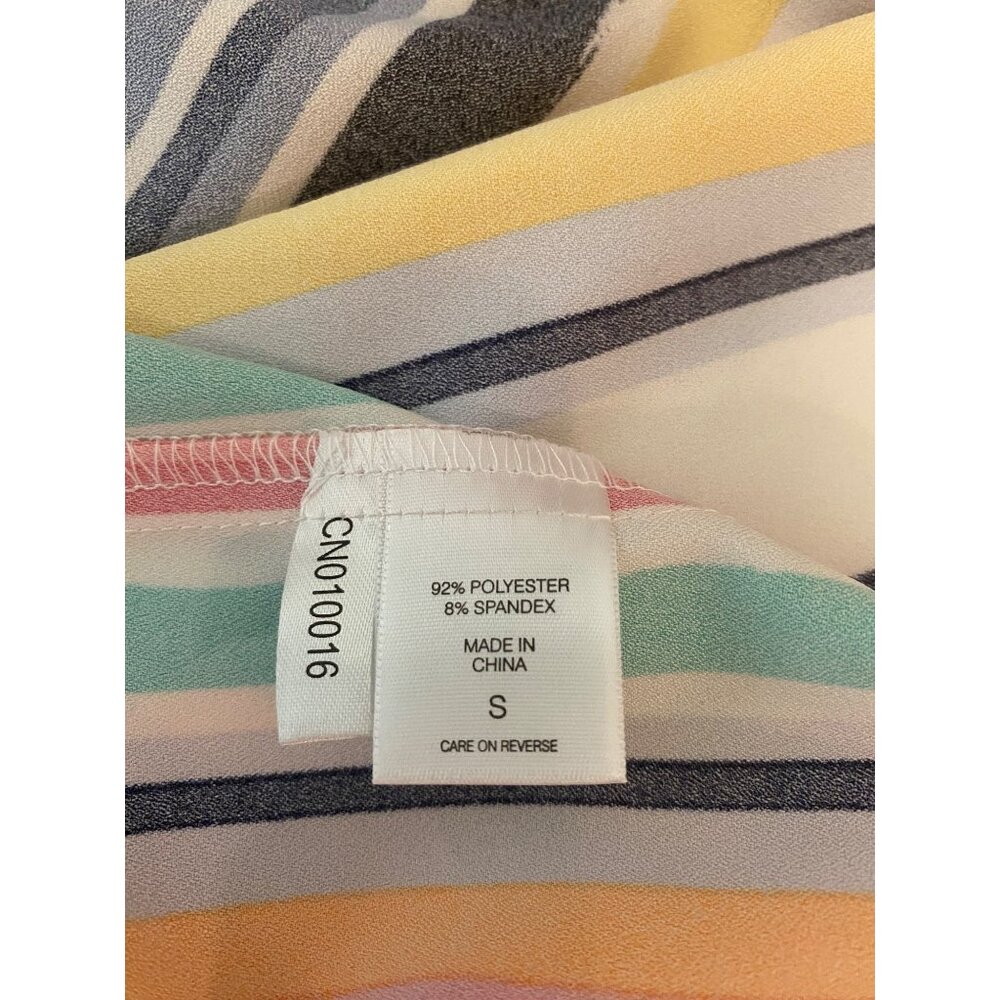 NEW NY & Co. Multicolored Striped Palazzo Pants Elastic Waist Small - Picture 6 of 11